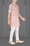 Tie and Die Printed Pink Kurta Set For Boys - Lagorii Kids