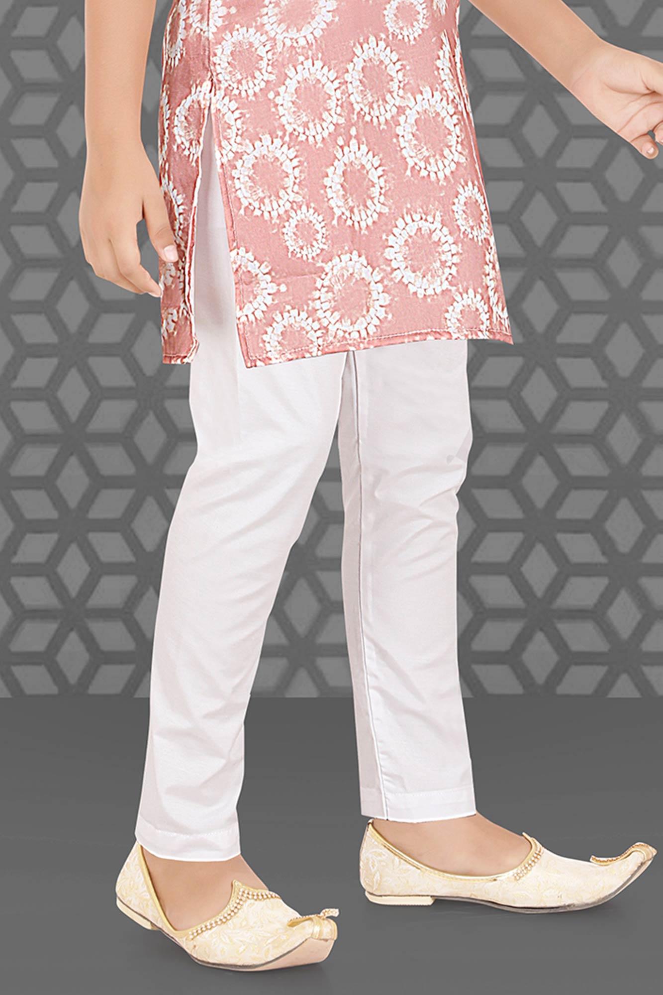 Tie and Die Printed Pink Kurta Set For Boys - Lagorii Kids