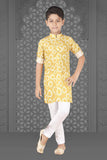 Tie And Die Yellow Kurta Set For Boys - Lagorii Kids