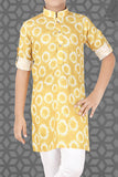 Tie And Die Yellow Kurta Set For Boys - Lagorii Kids