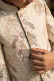 Ivory Heritage Embroidered Sherwani Set For Boys