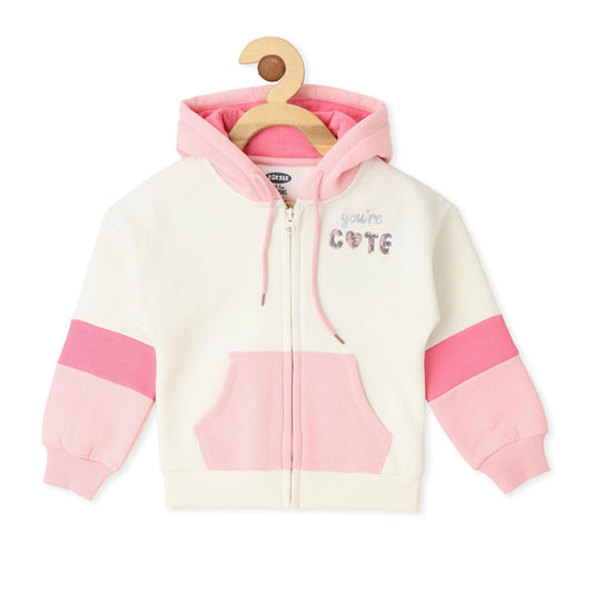 White and Pink Jacket for Girls - Lagorii Kids