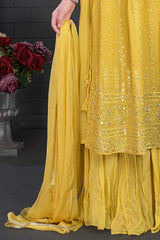 Yellow Blossom Palazzo Suit for girls. - Lagorii Kids