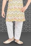 Yellow Bundi Printed Cotton Kurta Set for Boys - Lagorii Kids