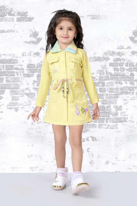Yellow trench coat style dress for your girl - Lagorii Kids