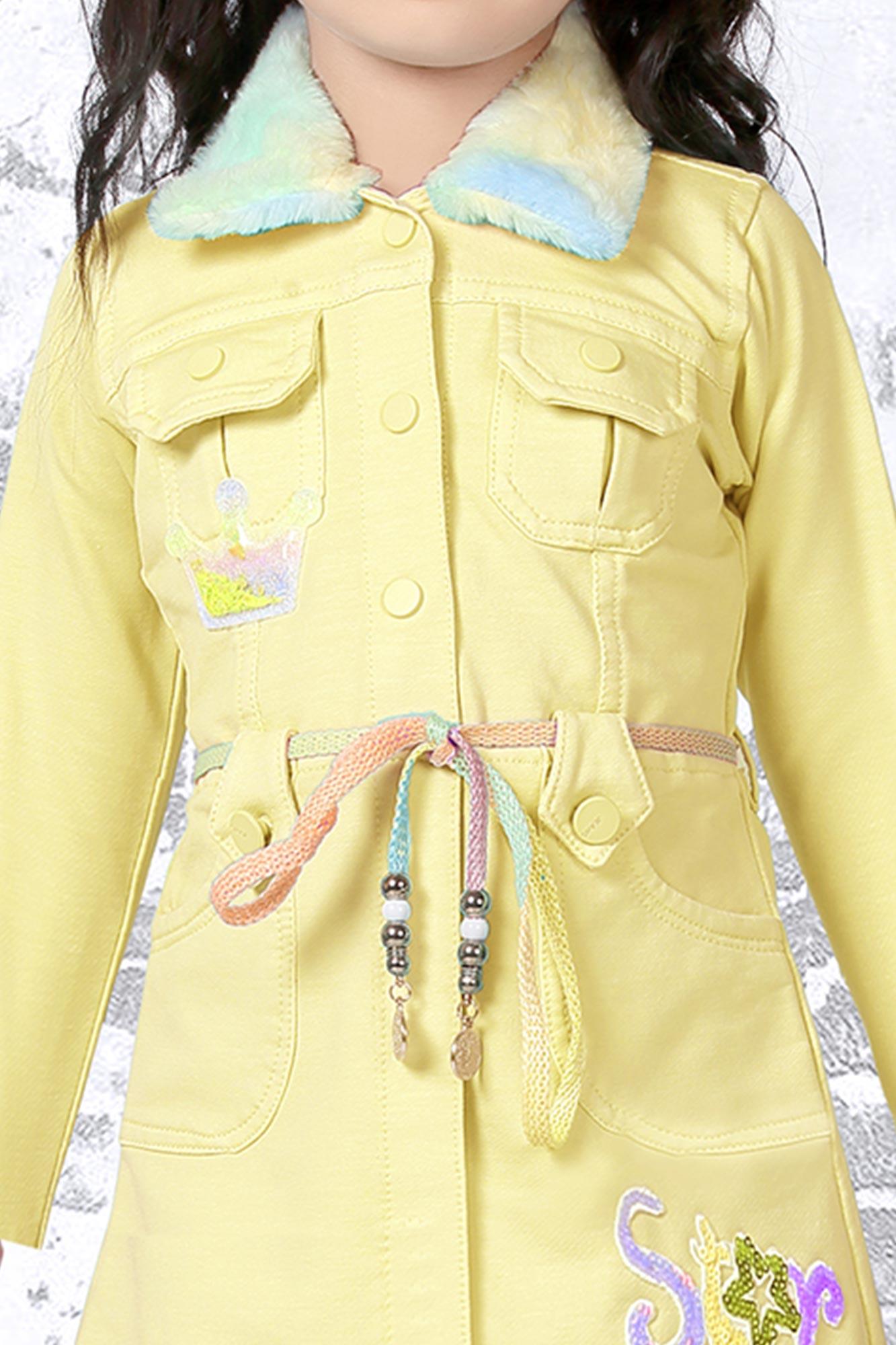 Yellow trench coat style dress for your girl - Lagorii Kids