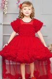 Red Tailback Frock for Girls