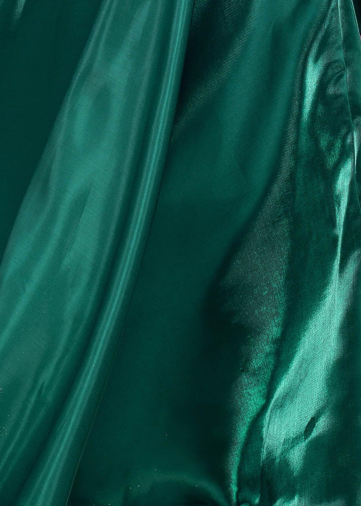 Green asymmetric full-length gown - Lagorii Kids