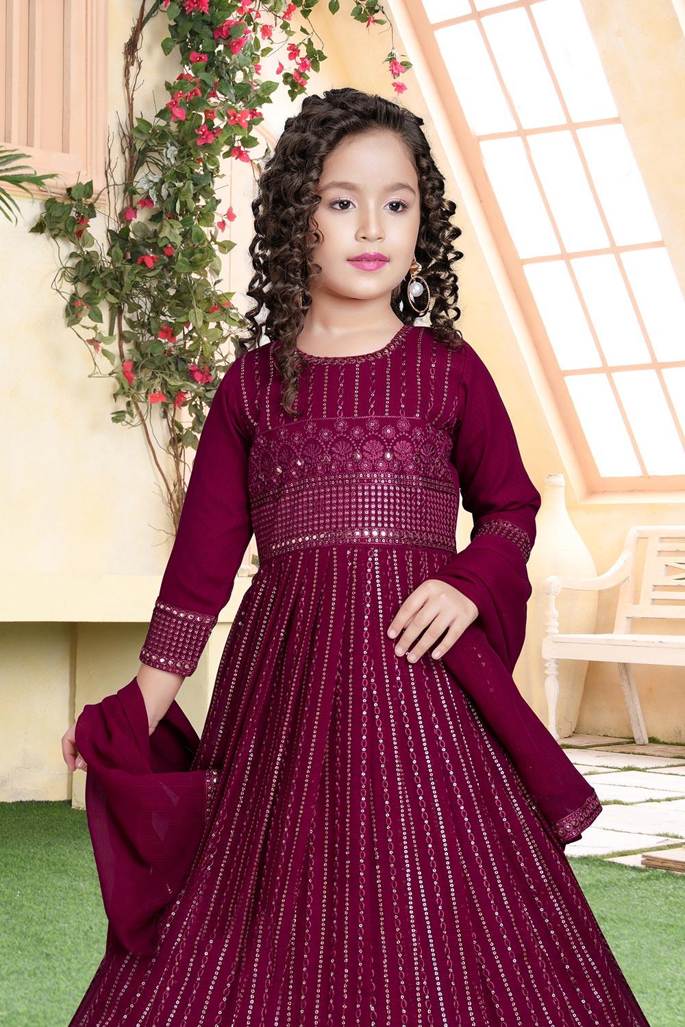 Maroon Velvet Long Anarkali Suit 144299 | Velvet dress designs, Indian  dresses online, Indian dresses