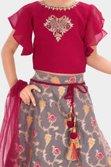 Maroon and grey lehenga choli | Trending ethnic and wedding wear