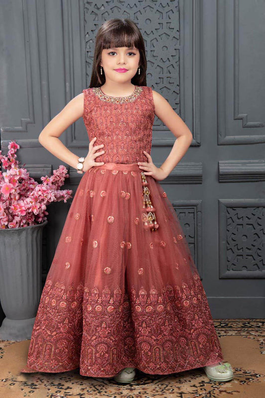 Maroon Embroidered designer lehenga choli for Kids KLH008 in Surat at best  price by Somheera - Justdial