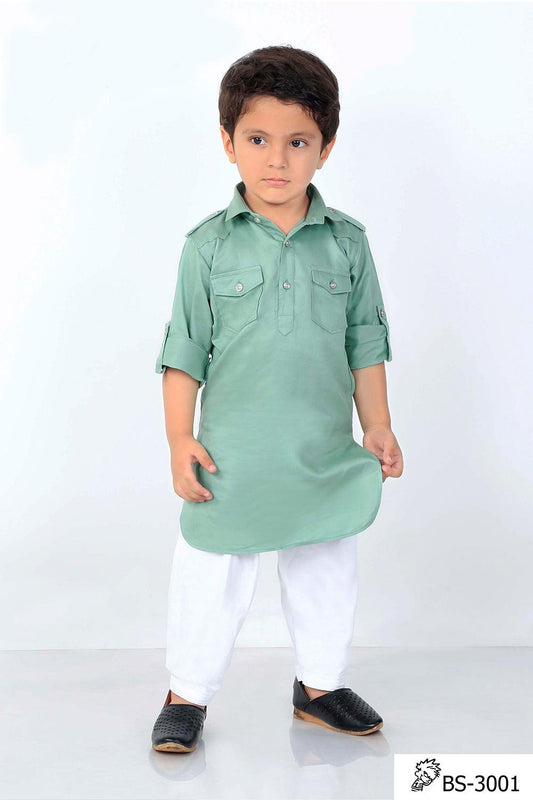 Mint green pathani set - Lagorii Kids
