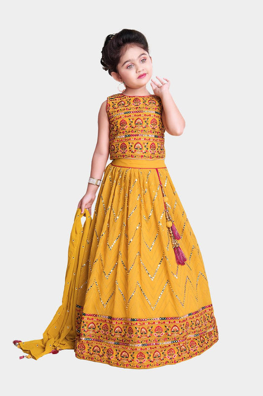 Yellow embroidery lehenga choli | Trending ethnic and wedding wear