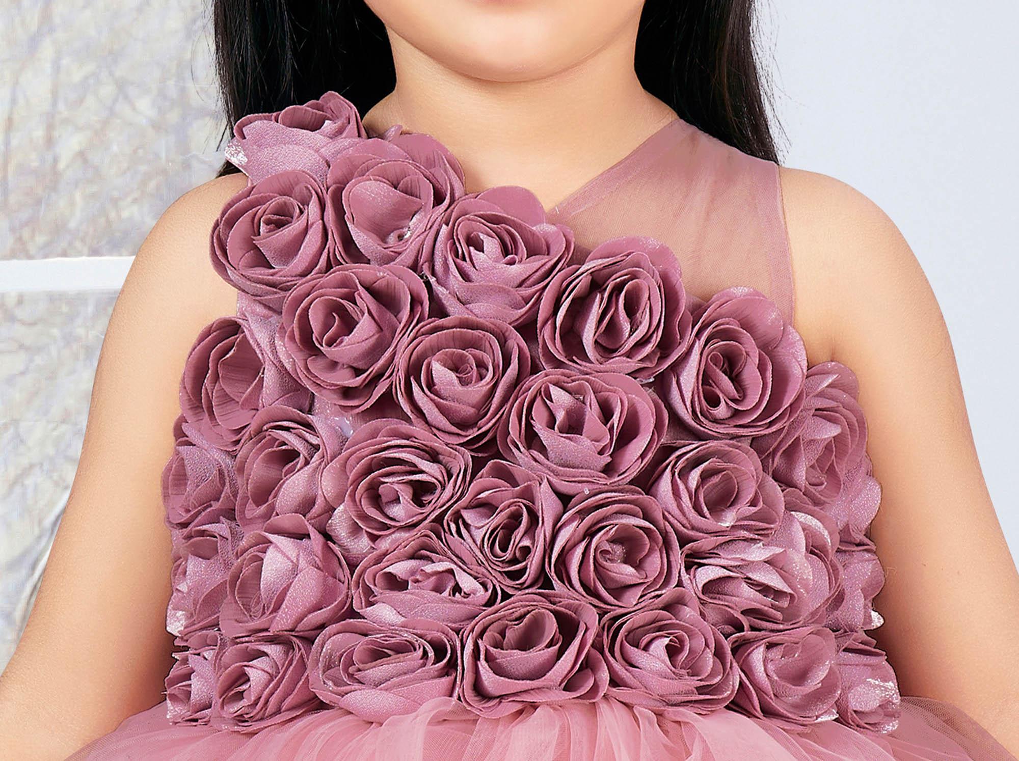 Buy Onion Pink Stonework Tissue Designer Gown - Koskii