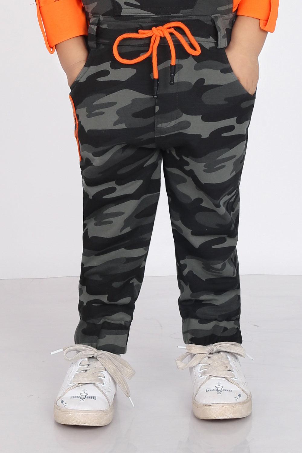 Camouflage dungaree with an inner T-shirt set - Lagorii Kids