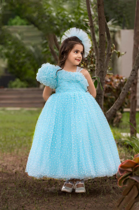 Pastel blue cupcake style dress – Lagorii Kids