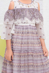 Purple indie printed floral dress | Trending Casual Wear