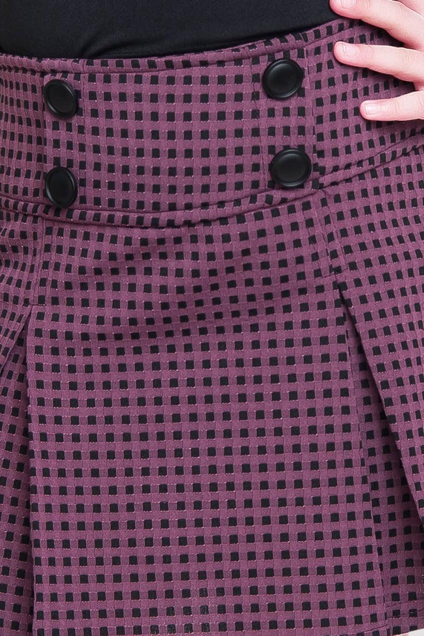 Purple pleated skirt & Black flared top set - Lagorii Kids