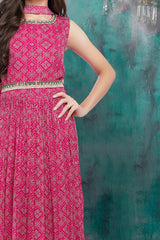 Rani Pink printed kurti and palazzo set with choken dupatta | Trending ethnic wear