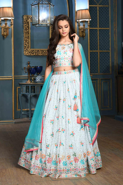 OffWhite Wedding Wear Lehenga Choli Dress Thread Work Lengha Chunri Sequins  Work | eBay