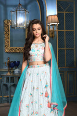 Sky blue lehenga choli with rich embroidery and sequin work | Trending wedding and ethnic wear