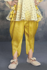 Yellow Peplum Kurti and Dhoti Set | Trending Wedding and Ethnic wear